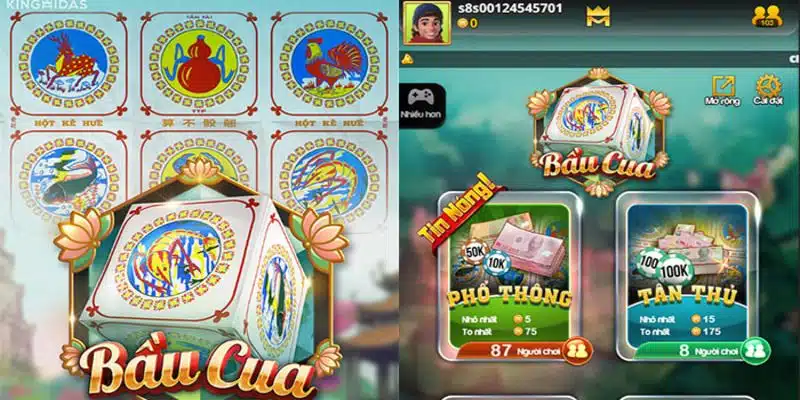 Bầu cua được thiết kế với giao diện vô cùng hiện đại